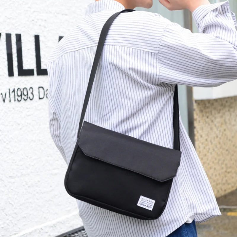 Men Small Oxford Shoulder Messenger Bags Solid Satchels