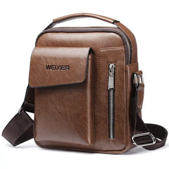 Men Softy Crossbody Bag Retro Messenger Handbag