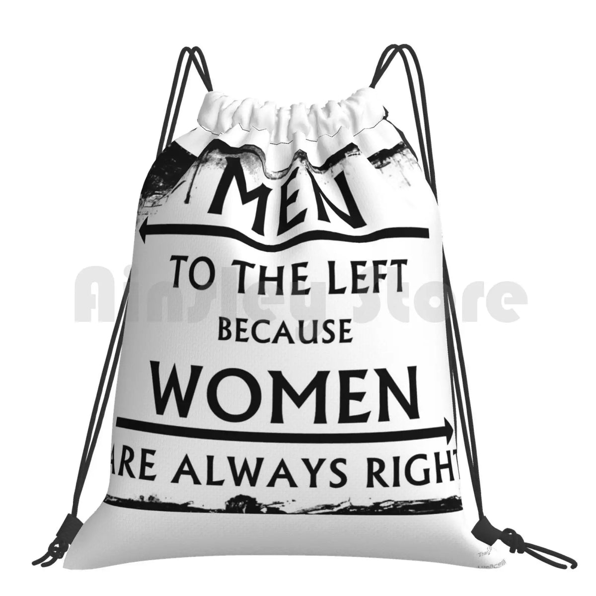 Men To The Left Because Women Are Always Right! Backpack Drawstring Bags Gym Bag