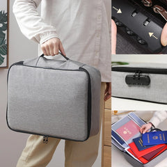 Large Travel Organizer Briefcase with Lockbox, Security Wallet