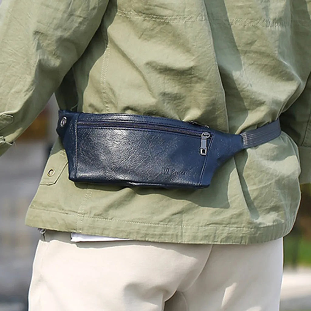 Men Waist Bag Pack Casual Functional Money Phone Belt Bag Male Unisex Sling Bag