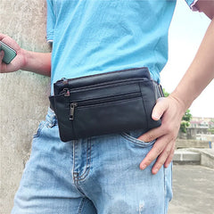 Men Waist Bag Pack Travel Purse Casual Men's Leather Belt Bags heuptas