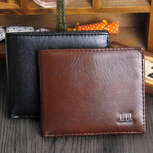 Men Wallet Promotion PU Leather For Man Office Vintage Slim Mini Purse Money Bag