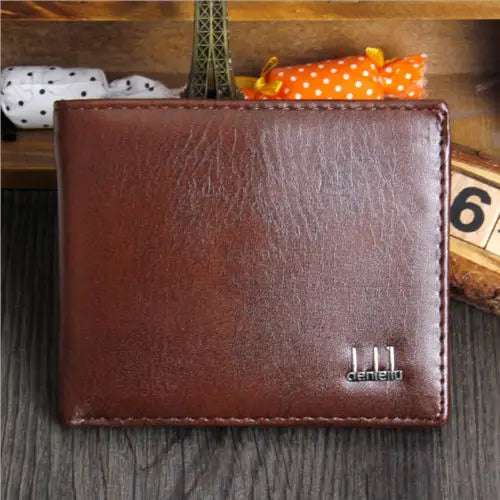Men Wallet Promotion PU Leather For Man Office Vintage Slim Mini Purse Money Bag
