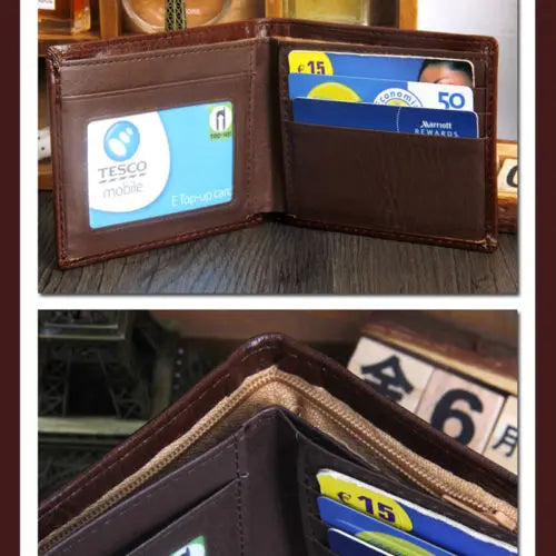Men Wallet Promotion PU Leather For Man Office Vintage Slim Mini Purse Money Bag