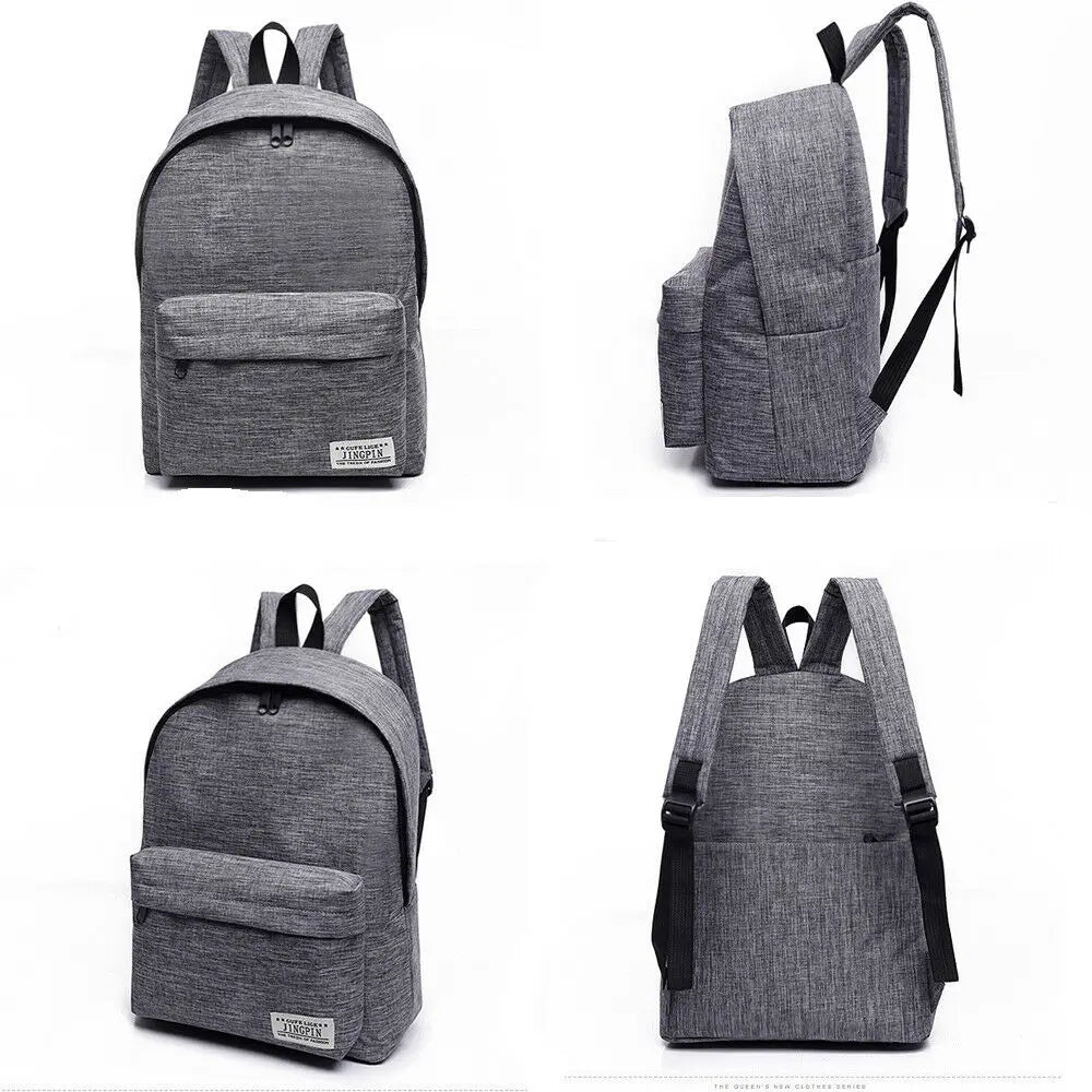 Men Women Backpacks Canvas Rucksack School Travel College Bag Casual