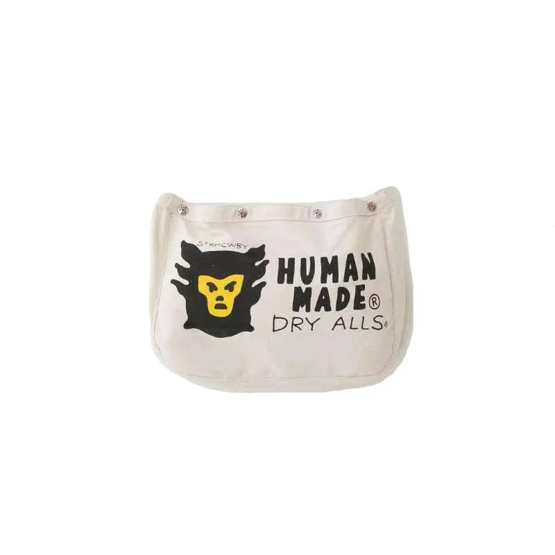 Human Monkey Head Print Shoulder Messenger Couple Canvas Bag