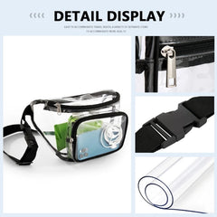 Clear Fanny Pack Waterproof Waist Bag PVC Transparent Adjustable Belt Bum Bag