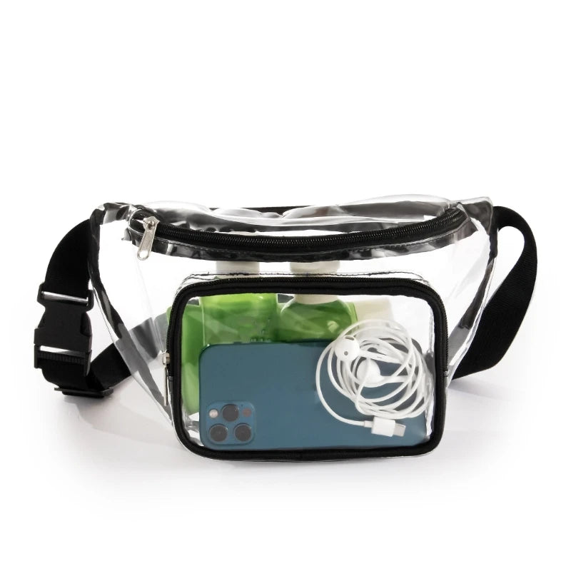 Clear Fanny Pack Waterproof Waist Bag PVC Transparent Adjustable Belt Bum Bag