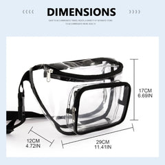 Clear Fanny Pack Waterproof Waist Bag PVC Transparent Adjustable Belt Bum Bag