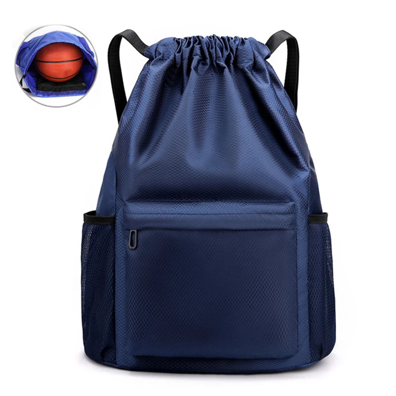 Nylon Waterproof Backpack Large Capacity Drawstring Travel Bag