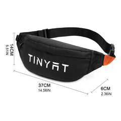 Men Women Letters Print Waterproof Fanny Pack Outdoor Waist Bag Pouch