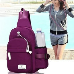 Nylon Crossbody Shoulder Bag with USB Charging