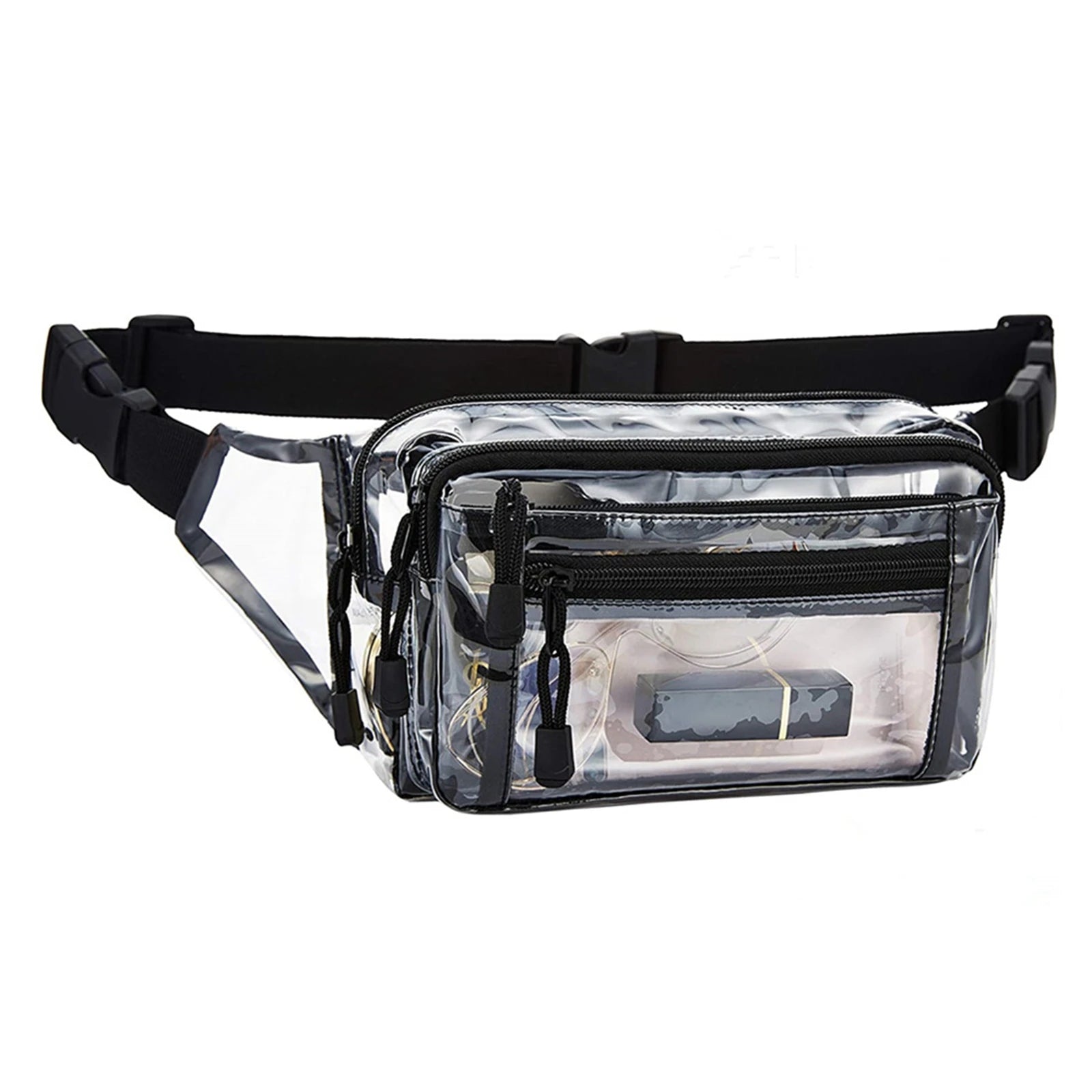 Clear Waterproof Waist Pack Transparent Zipper Closure Outdoor Waist Bag