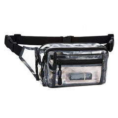 Clear Waterproof Waist Pack Transparent Zipper Closure Outdoor Waist Bag