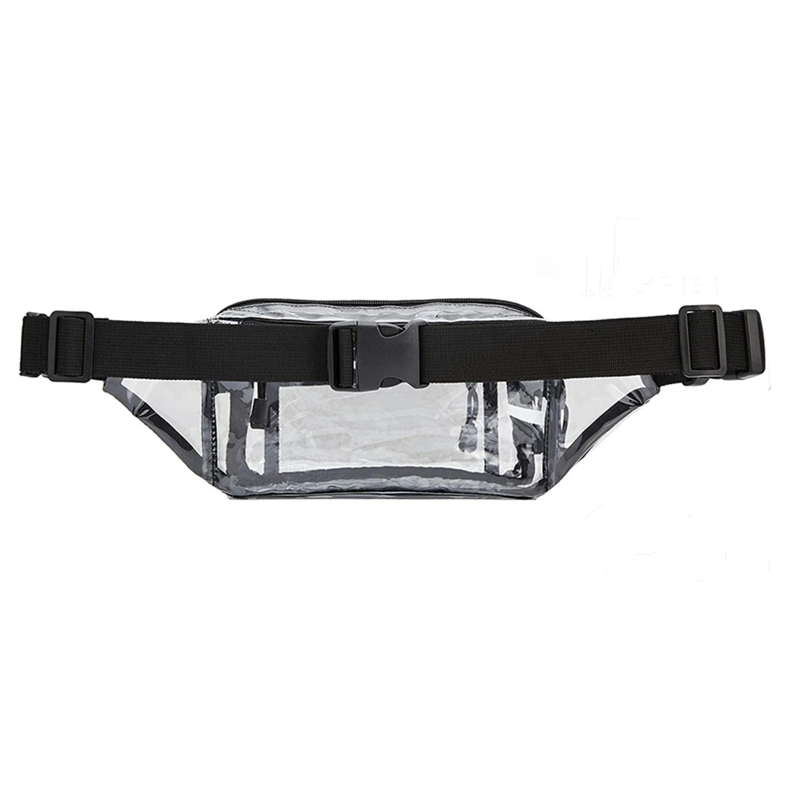 Clear Waterproof Waist Pack Transparent Zipper Closure Outdoor Waist Bag