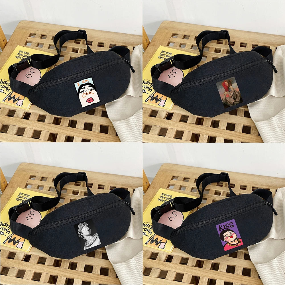 Anime Waist Bag Organizer Funny Print Crossbody Belt Bag