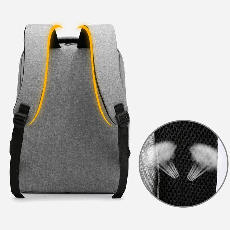 Men's USB Charging Waterproof Laptop Backpack