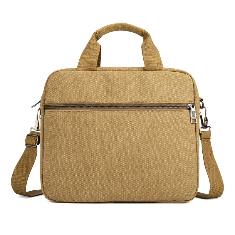 Men's Laptop Bag Leather Messenger Canvas One-shoulder Cloth