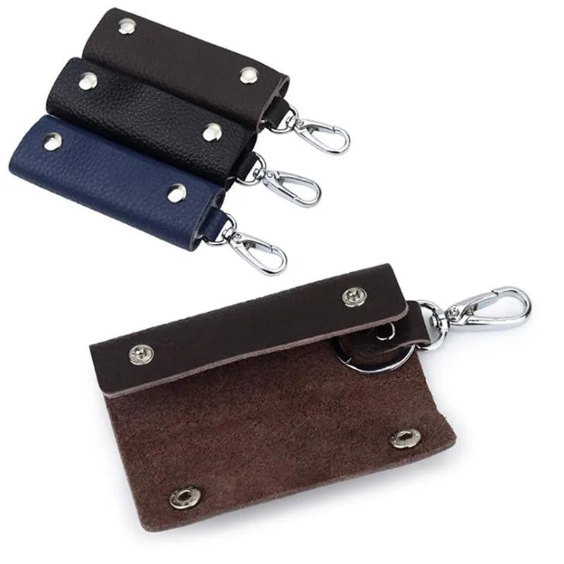 Leather Key Case Waist Hanging Key Chain with Multi-function