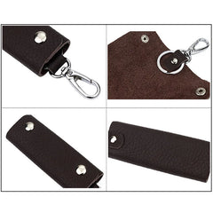 Leather Key Case Waist Hanging Key Chain with Multi-function