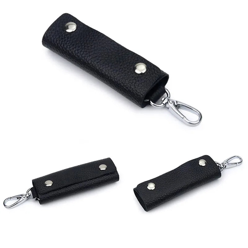 Leather Key Case Waist Hanging Key Chain with Multi-function