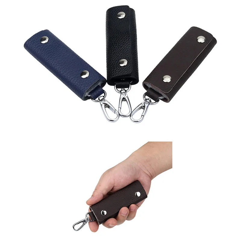 Leather Key Case Waist Hanging Key Chain with Multi-function