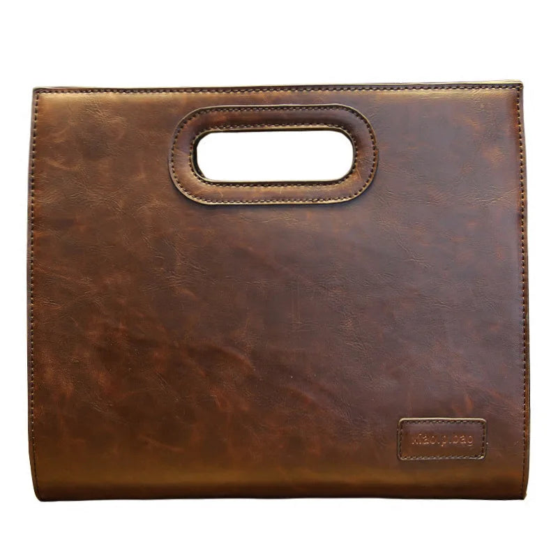 Men's Vintage Business Briefcase Crazy Horse Leather Bag