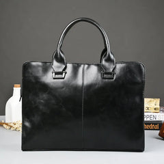 Men's Business Briefcase Laptop Bag Top PU Leather Tote Vintage Shoulder Bag