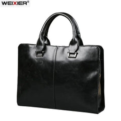 Men's Business Briefcase Laptop Bag Top PU Leather Tote Vintage Shoulder Bag