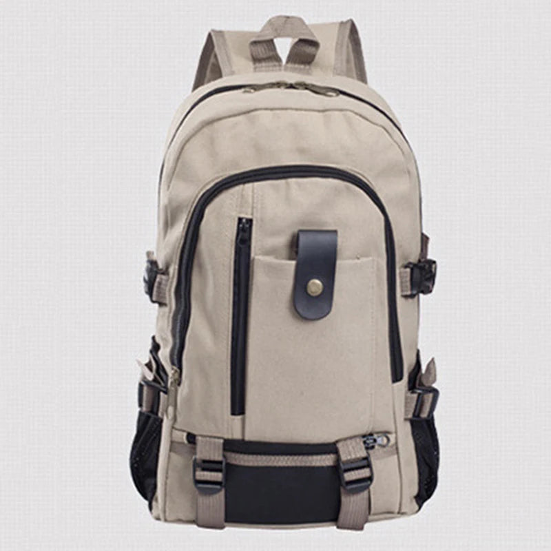 Men's Large Canvas Backpack Schoolbag Casual Travel Rucksack