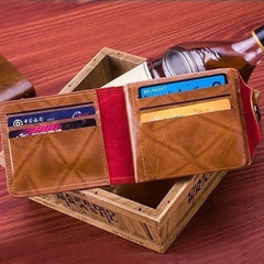 Men's Small Leather Wallet Short Money Bag Vintage Business Handbag