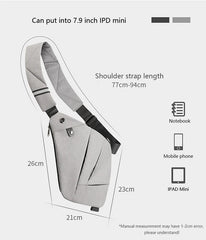 Men's Chest Bag Digital Storage Gun Bag Sling Crossbody Waist Bag