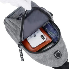 Men's Double Layer Chest Bag Water-Proof Shoulder Messenger Bag