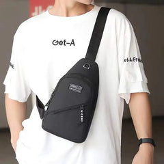 Men's Double Layer Chest Bag Water-Proof Shoulder Messenger Bag