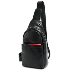 Men's Soft Leather Crossbody Bag Chest Waist Pack Sling Pack