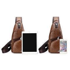 Men's Crossbody Single Shoulder Bag USB Sports Outdoor Casual Chest Bags