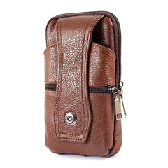 Men's Leather Phone Bag Vintage Crossbody Shoulder Belt Bag
