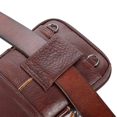 Men's Leather Waist Packs Phone Pouch Shoulder Bag