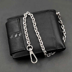 Men's Leather Wallet with Chain