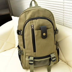 Men's Retro Travel Rucksack Zipper Closure Camping Bag