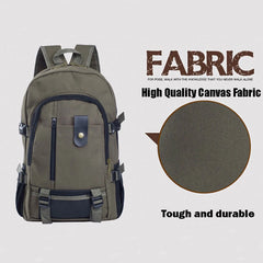 Men's Retro Travel Rucksack Zipper Closure Camping Bag