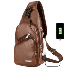 Men's Canvas Shoulder Bag Sling Chest Pack Sports Crossbody Handbag