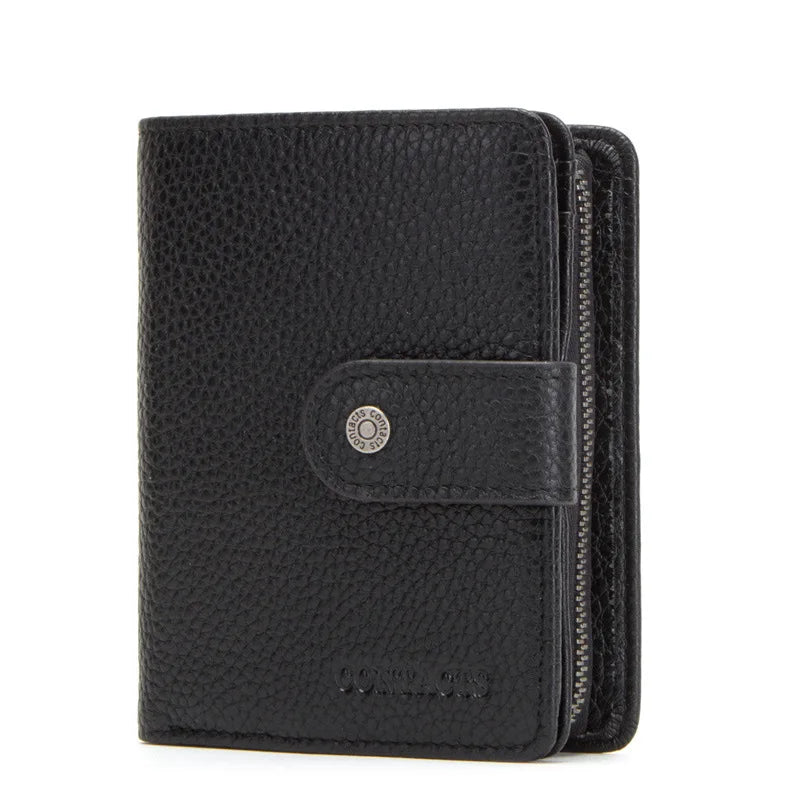 Men's Trifold Leather Wallet with Blocking Slim Lightweight