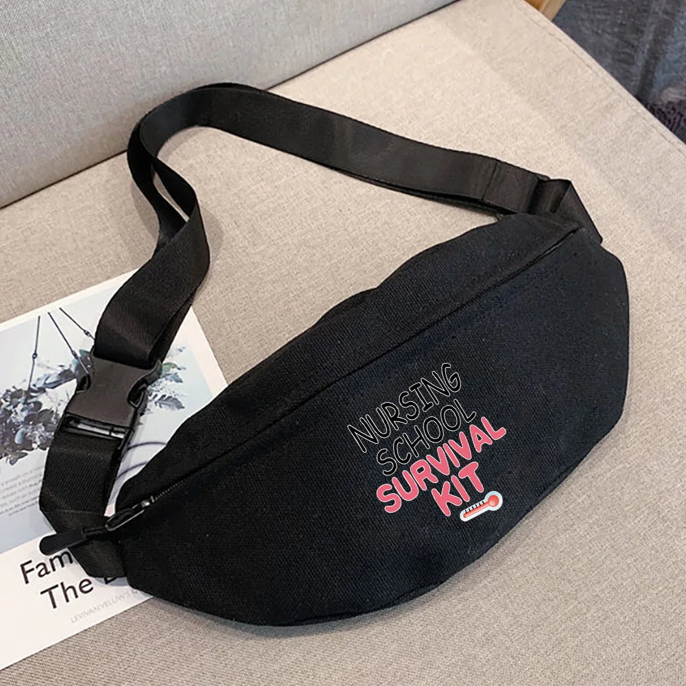 Canvas Waist Pack Phone Belt Bag Hip Mobile Nurse Chest Bags