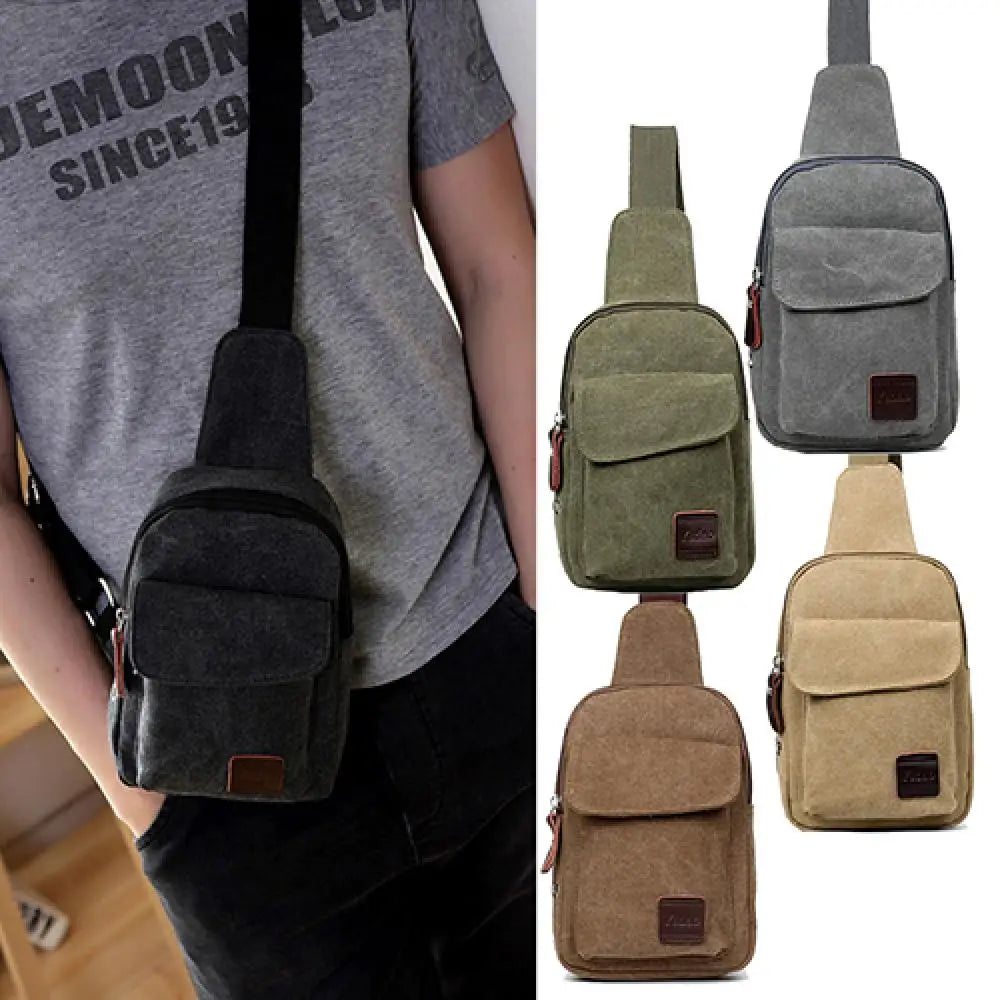 Men's Canvas Satchel Cross Body Shoulder Bag