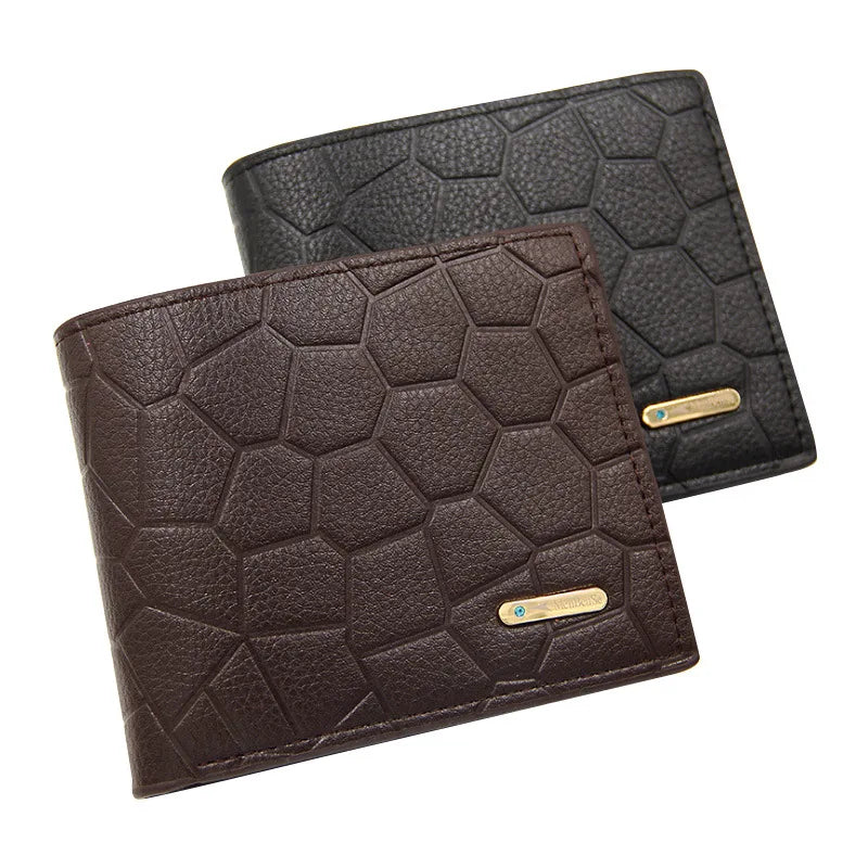 Men's Short Wallet Slim Business Wallet Hollow Stripe Pattern