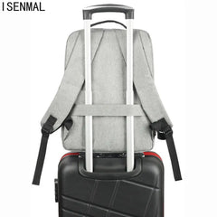 Men's Waterproof Laptop Backpack USB Charging Rucksack