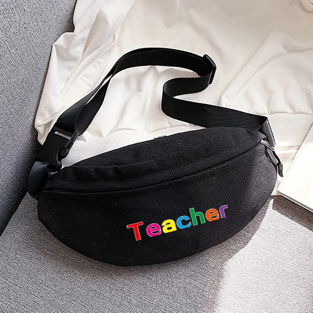 Outdoor Sports Messenger Chest Bag with Teacher Printing Pockets