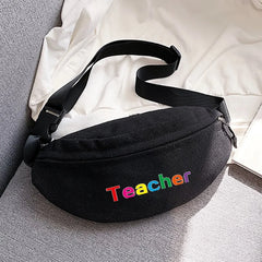 Outdoor Sports Messenger Chest Bag with Teacher Printing Pockets
